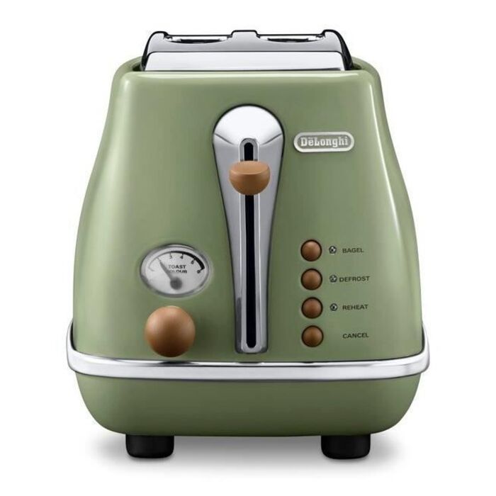 Тостер De'Longhi Icona Vintage CTOV 2103.GR, оливково-зелений, 900 Вт
