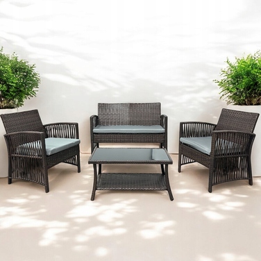 Комплект садових меблів Ideal Garden з техноротанга, багатоколірний, 4 предмети