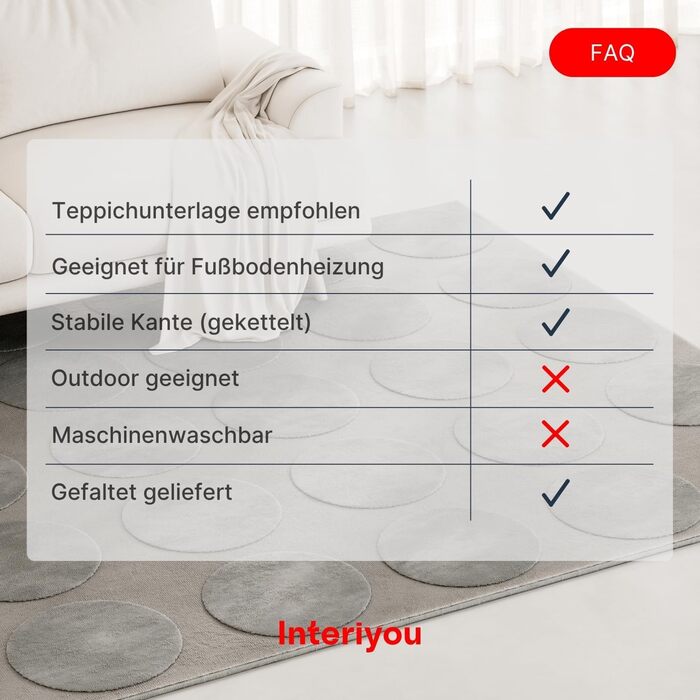 Килимок Interiyou для вітальні Cannes, 120x170 см, кремовий. Підходить для спальні, їдальні, дитячої кімнати. Килимок з коротким ворсом, скандинавський бохо-дизайн, ефект висоти-глибини, геометричний малюнок. Розмір 160 x 230 см, сірий колір (прямокутний)