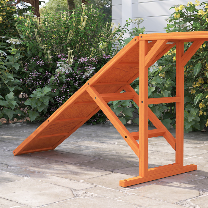 PawHut Agility Ramp for Dogs, Training Course Equipment, Non-Slip, Weather-Resistant, Wooden, 325 x 55 x 69 cm, Orange