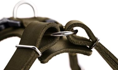 Шлейка для собак HUNTER AALBORG з натуральної шкіри, оливковий колір, розмір M-L