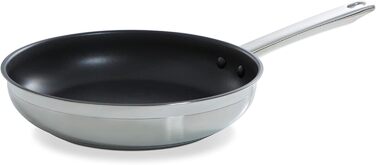 BK Cookware Сковорода Allround з нержавіючої сталі з керамічним антипригарним покриттям (28 см) з кришкою, індукційна, елегантний дизайн, скляна кришка, без PFAS, придатна для миття в посудомийній машині, 28 см