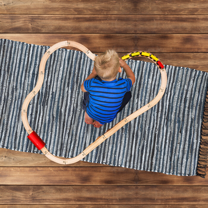Relaxdays Leather and Cotton Patchwork Rug