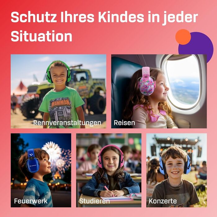 Навушники для дітей Vanderfields Premium – шумопоглинання 34,4 dB, для дітей 3-12 років, зелені