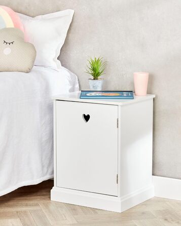 Standing Mirror for Children, Ages 3-7, Wooden Children's Mirror, Nursery, Children's Mirror with Storage, Girls' Freestanding Standing Mirror White, Christmas Gifts (Children's Nightstand)