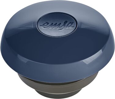 Термос Emsa Samba Wave Navy 1.0 л: ізоляція 12h/24h, не протікає, з швидким клапаном | З нержавіючої сталі
