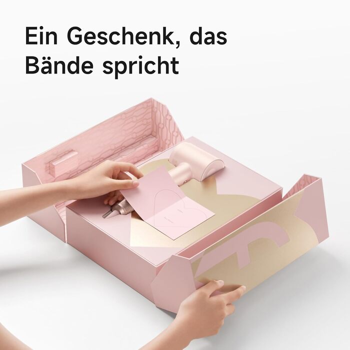 Фен Laifen з магнітною насадкою, 200 млн негативних іонів, 110 000 об/хв, Rosé Gold (Swift Premium)