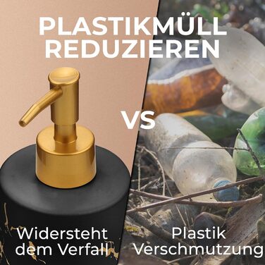 Дозатор для мила JJ PRIME керамічний, 400 мл, чорний, для ванної/кухні