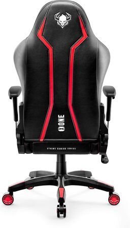 Ігрове крісло Diablo X-One 2.0, ергономічне, з регульованими підлокітниками, подушками для шиї та попереку, функцією гойдання, для геймерів і офісу, червоне, розмір L