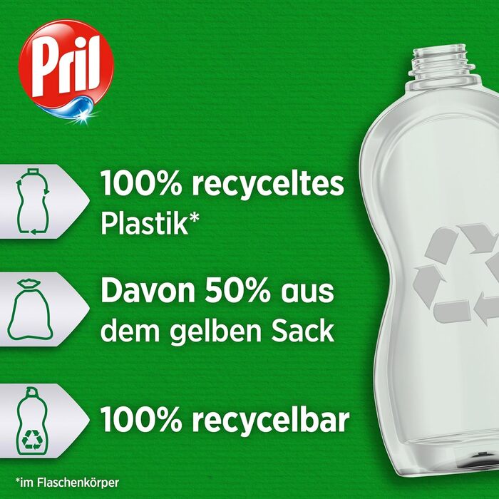 Засіб для миття посуду Pril Kraft Gel Ultra Plus, гель для ручного миття з високою жиророзчинною здатністю, 450 мл, 6 шт