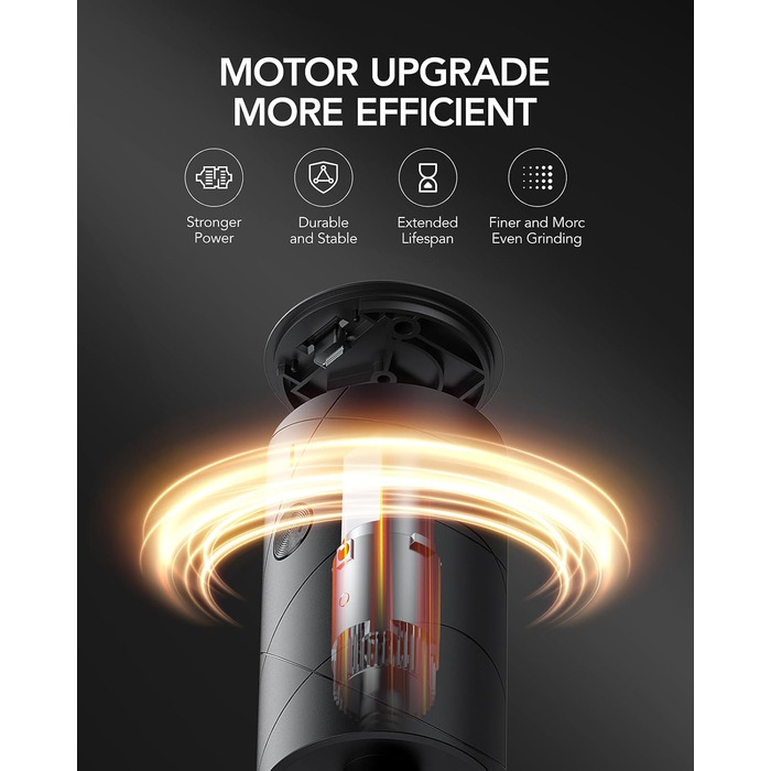 FORLIM Salt and Pepper Grinder Electric, USB Rechargeable Pepper Grinder with LED, with Adjustable Ceramic Grinder Spice Grinder, Lower Noise, 7 Levels of Thickness Adjustable, 2 Pack (Black+White)