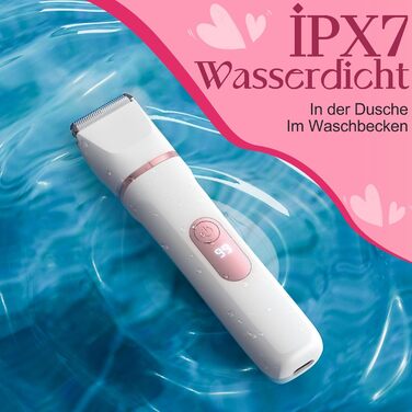 Електричний жіночий тример 3-в-1 для тіла та інтимної зони з LED-дисплеєм, IPX7, USB, (Білий)
