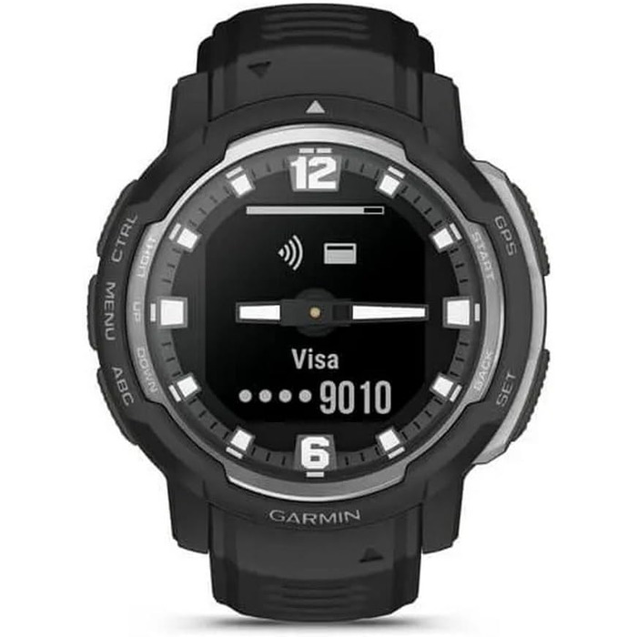 Garmin Instinct Crossover - Розумний гібридний годинник з GPS, аналоговим вимірюванням часу, 40+ спортивних функцій, сповіщеннями та Garmin Pay (Чорний/Срібний)