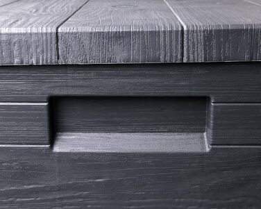 Скриня для зберігання Ondis24 Madera Mini 90 л, дерев'яний дизайн, з замком, для подушок, антрацит
