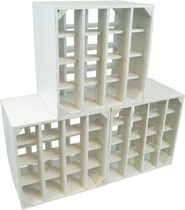 Wine Rack 16 Bottle Size 40x40x27cm Shelf Box Bottle Storage Wine Rack Apple Box/Wine Box (3-Piece Set Wine Rack 16 Bottle White)