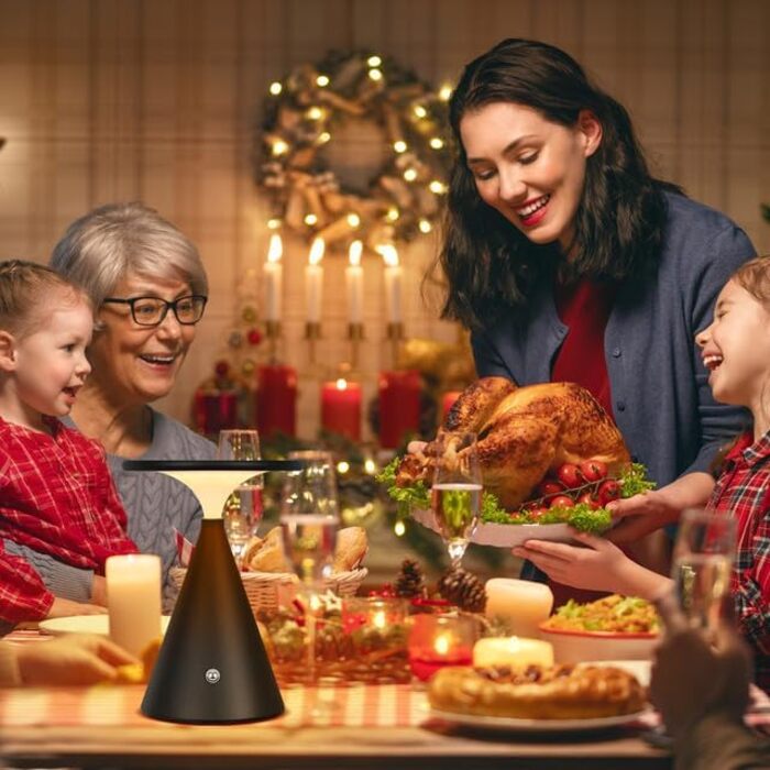 Світлодіодна настільна лампа бездротова LED акумуляторна, димуєма, 4000mAh, для приміщення та вулиці, сенсорна, 3 кольори, регульована яскравість, стильна (1 шт., чорна)