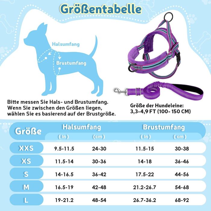 Шлейка для собак SlowTon з поводом, анти-тягуча, регульована, світловідбиваюча, для цуценят, собак малих та середніх порід, зелена (XXS, світло-фіолетова)