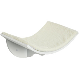 PawHut Cat Bed, Wall-Mounted Cat Bed, Cat Shelf, Wall Mount, Plush Cushion, MDF (White)