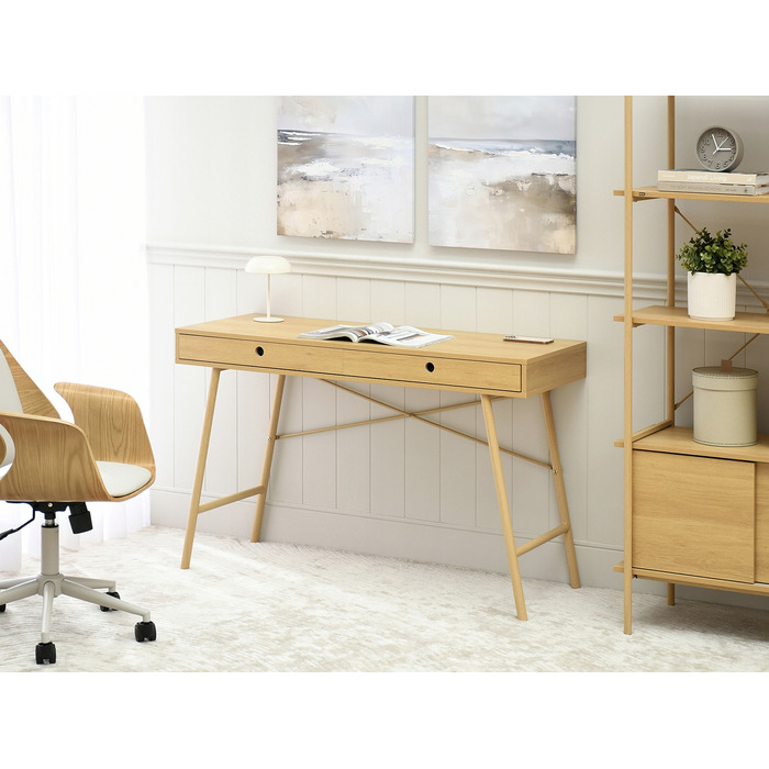 Письмовий стіл Mebel-Partner прямокутний, дуб натуральний, 120x46x76 см, 2 шухляди