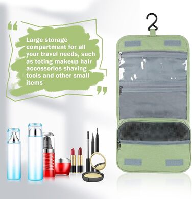 AiQInu Кульотутрюм для підвішування, унісекс, косметичка-органайзер для подорожей з гачком, бірюзовий (зелений)