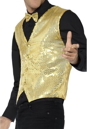 Світшот з паєтками Smiffys для чоловіків, розмір L, золото, тематика Хелловін