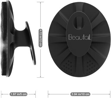 Силіконова щітка для тіла - скрабер для душу, м'які щетинки, для чутливої шкіри, чорний