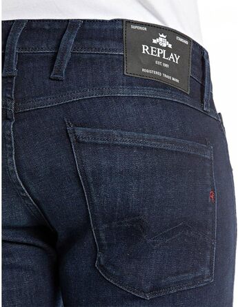Чоловічі джинси Replay Anbass Slim-Fit з еластичним комфортом (29W / 32L, темно-сині 007-5)