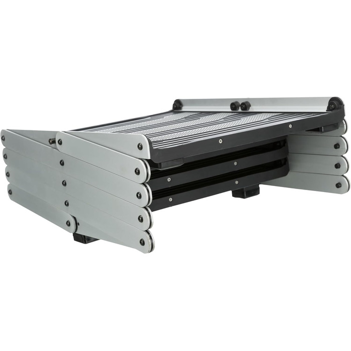 Сходинки для тварин Trixie, 4 сходинки, алюміній, складаються, портативні, срібно-чорного кольору