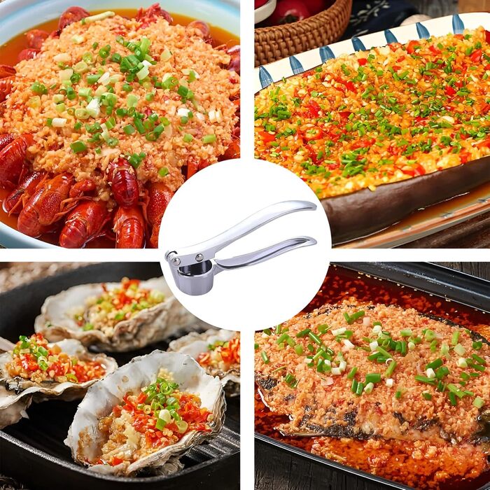 Прес для часнику з нержавіючої сталі, придатний для миття в посудомийній машині - прес для часнику, подрібнювач для кухні