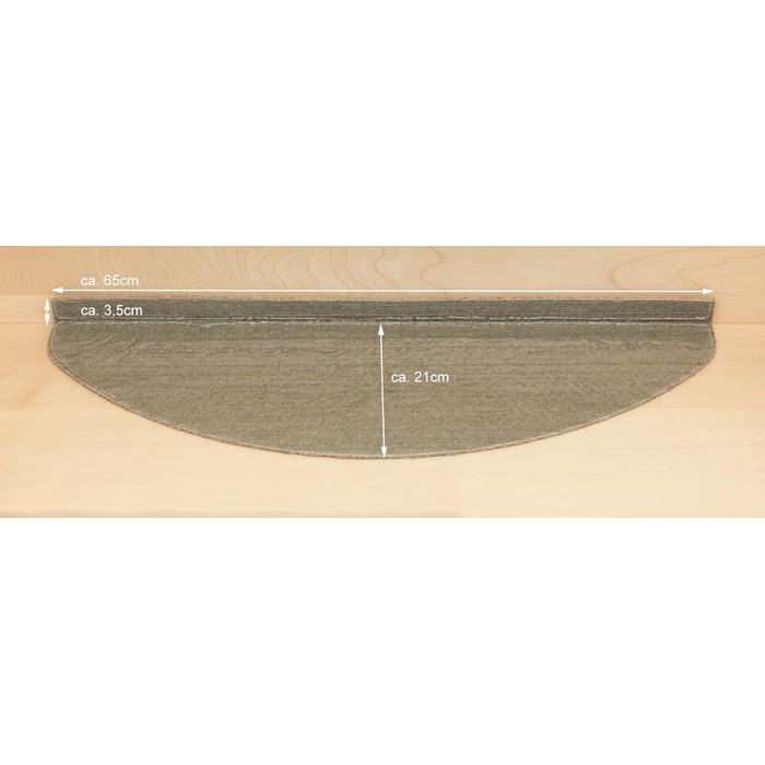 Kettelservice-Metzker Stair Treads / Step Mats, Ramon Half-Round - 15 pcs. Beige - without plastic corner pieces, 15 pcs. Half-Round Beige