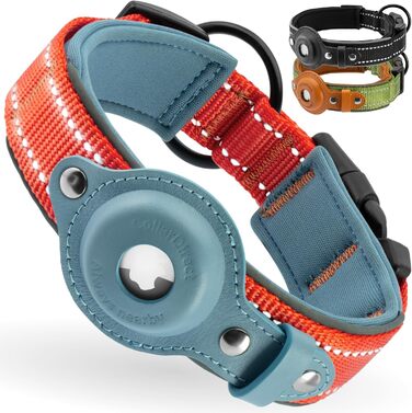 Нашийник для собак Airtag CollarDirect, світловідбиваючий, зелений, розмір L (42-51 см) / XL (51-61 см), для Apple AirTag