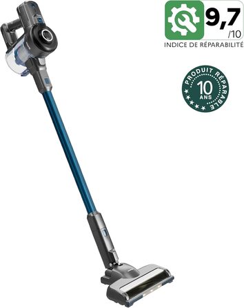 Акумуляторний пилосос H.Koenig UP600 PowerClean 22.2V: 3-в-1, LED-щітка, 40 хв роботи, 150 Вт, 2 швидкості, видалення шерсті тварин (блакитний)