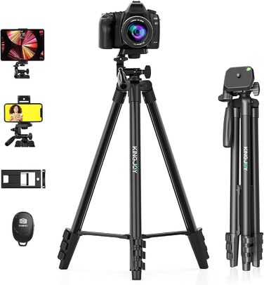 KINGJOY Штатив для камери та смартфона, 180см, з пусковим заходом, для Canon, Nikon, Action Camera, з тримачем для планшету
