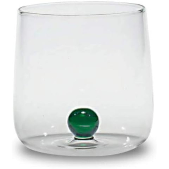 Zafferano Bilia Tumbler Set - 6 Water Glasses, transparent with a sphere in 6 different colors
