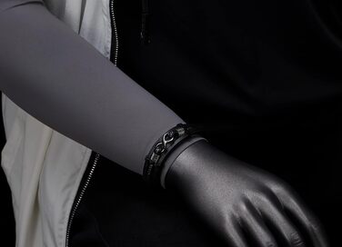 Браслет шкіряний плетене COOLSTEELANDBEYOND Infinity – Чорний (D-Метал: Чорний)