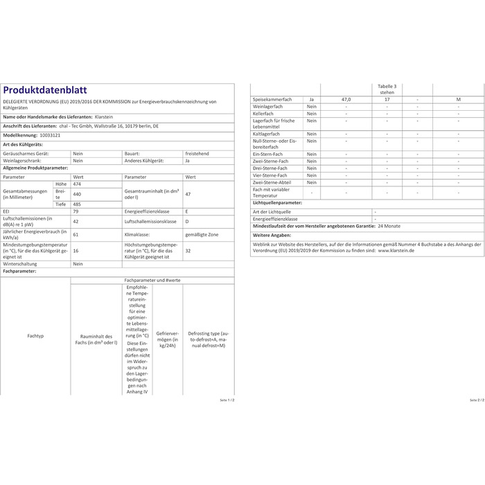 Klarstein Mini-холодильник з скляними дверцятами, 47 літрів, для кімнати, тихий, indoor/outdoor, срібно-білий