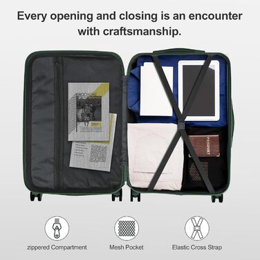 Набір валіз LALAHO Zwillingsrollen: M, L, XL (Рожеве золото, 55см, 65см, 65см). Чемодани-ролики з жорстким корпусом