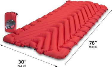 Каремат Klymit Static V Luxe, 76.2 см, ізольований - для кемпінгу, туризму та рюкзаків