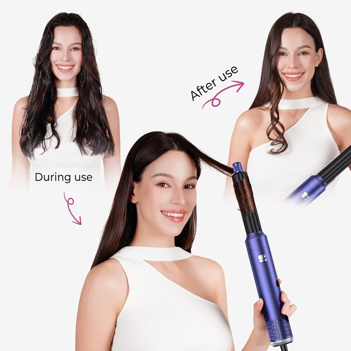 Професійний фен-щітка Pro Airbrush Hair styler 6 в 1: сушка, укладка, створення локонів. 1000W, блакитний