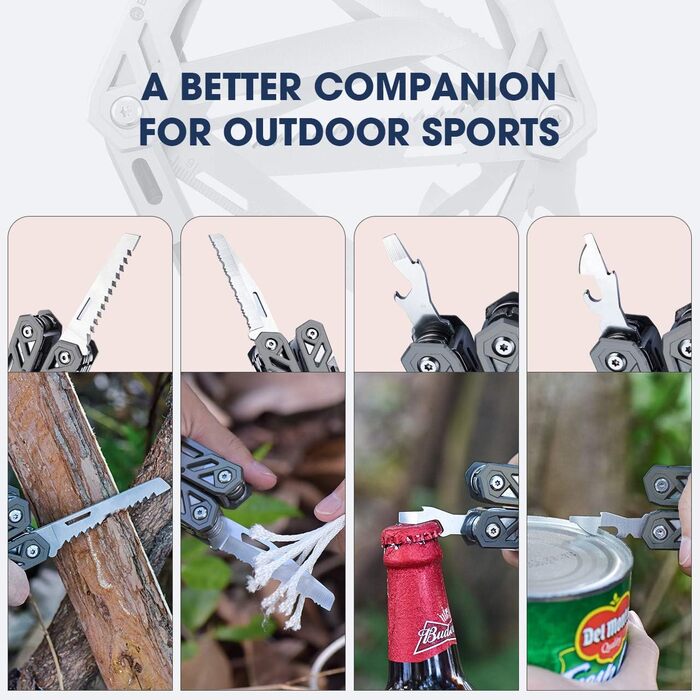 BIBURY Multitool - Titanium Multi-Tool Set for Men & Women | Camping, Hunting, Fishing & Hiking | Stainless Steel Pliers with Screwdriver