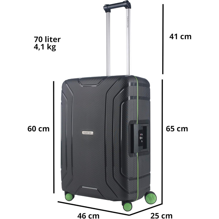 Чемодан CarryOn Steward Hartschalen Mittelgroßer 65см з TSA замком (сірий, середній)