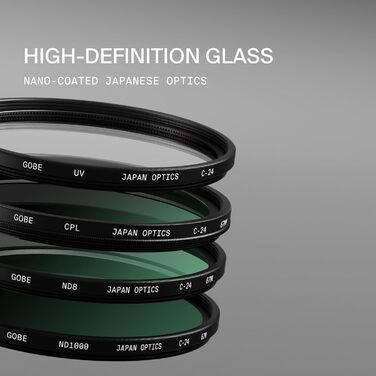 Набір фільтрів Gobe 46mm: UV, CPL, ND8, ND1000 - для фото та відео