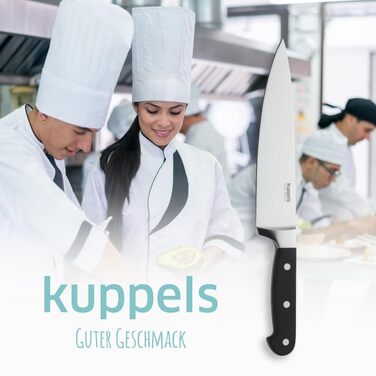 Ніж кухарський Kuppels SOLID, професійний, з нержавіючої сталі, гострий та довготривалий, кухонний, для професійного використання