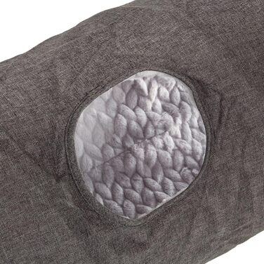 CanadianCat Company | XXL Cat Tunnel with Plush Fabric | gray | approx. 35 x 150 cm - Variable Shape, integrated cat toy