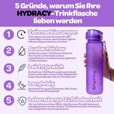 Пляшка для води Hydracy з фруктовою вставкою 500 мл, BPA-free, з міткою часу, спортивна, блакитна 