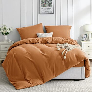 Комплект постільної білизни JELLYMONI 135x200 з бавовни, Oeko-Tex, з кишенькою, 2 шт. (Помаранчевий)