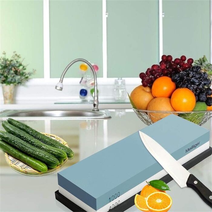 Набір для заточування ножів Schleifstein: двосторонній точило з зернистістю 1000/4000, з антиковзким тримачем