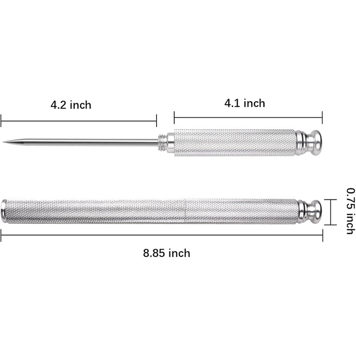 Aluminum alloy ice pick, stainless steel handle, knife with safety cover, ice tool, kitchen tool for restaurant, bar, home (silver)