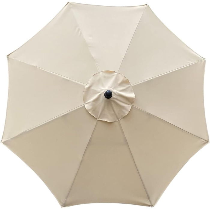 SMLJFO Replacement 8-Rib Parasol Canopy, 3m Market Table Umbrella, UV Protection, Replacement Fabric, Beige