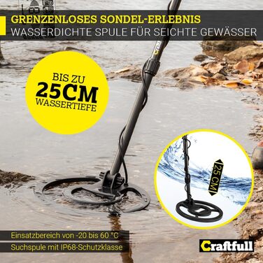 Металодетектор Craftfull | Набір металошукача для дітей та дорослих | Водонепроникний мультідетектор | Пошук золота та скарбів